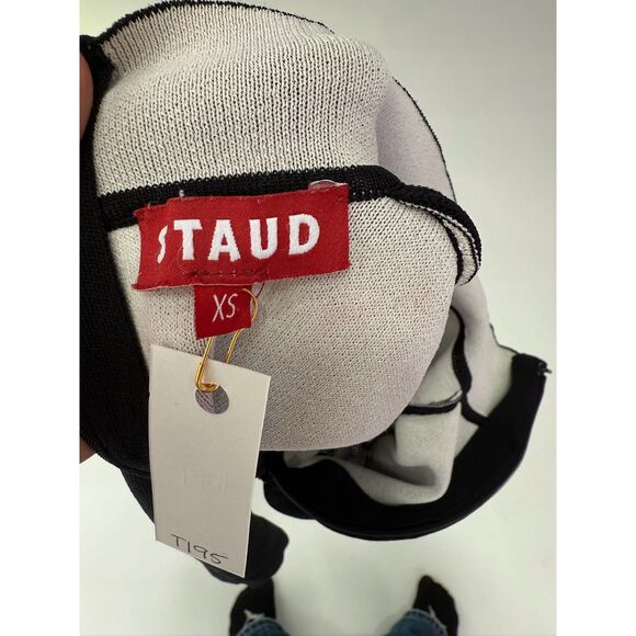 Staud black stretch knit yin yang mock neck crop top - Picture 5 of 7